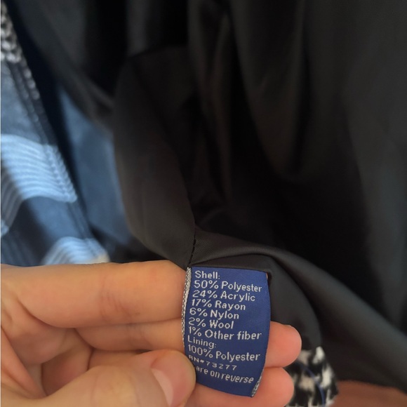 Apt. 9 Like New Black and White Checkered Coat, Medium - Picture 3 of 6